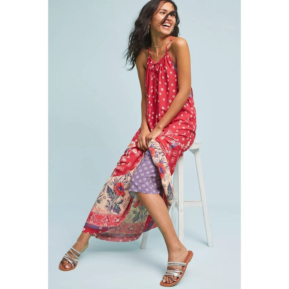 Anthropologie Maeve Kira Printed Flowing Cami Maxi Dress